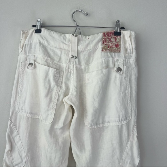 Miss Sixty Y2K Vintage White Cargo Linen Jogger Pants - Picture 9 of 12